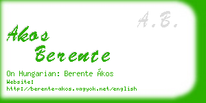 akos berente business card