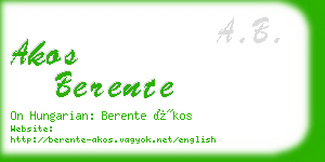akos berente business card